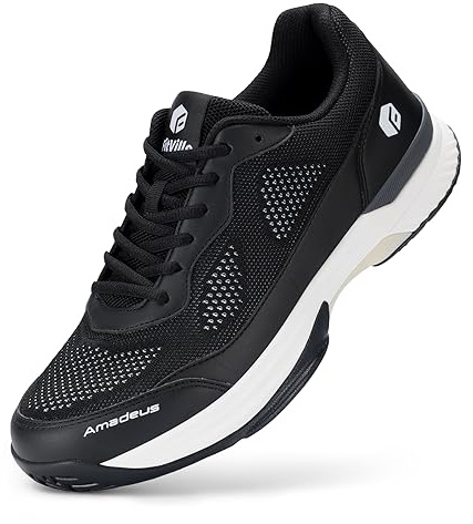 FitVille Extra Anchas Zapatillas de Tenis para Hombre Deportivas Antideslizantes Zapatos de Bádminton Transpirables Sneakers Fitness Cómodas 43 EU Ancho