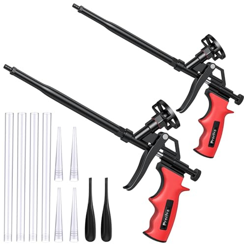 Preciva 2 PCS Spray Foam Gun, Upgrade Pu Expanding Foaming Gun Professional Caulking Gun Insulation Suitable for Caulking, Filling, Sealing