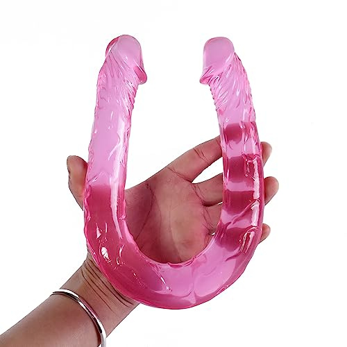 WVF6-16.5 Inch Flexible Silicone Dildos Double Dongs (Pink) - SDCXD3434