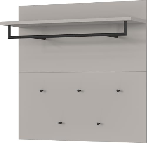 Germania Garderobpanel 3800–186 GW-Bastia, i stengrå, med klädstång av metall, 96 x 95 x 30 cm (B x H x D)