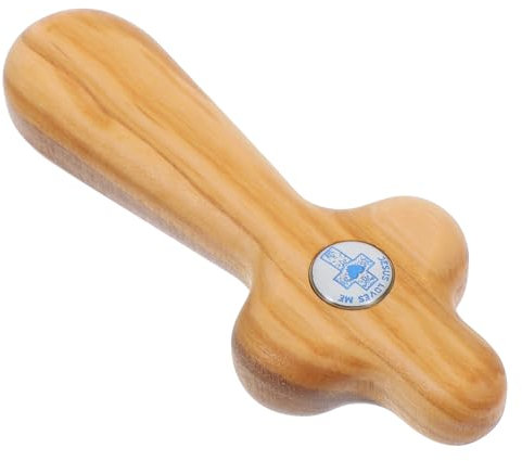 SHINEOFI Wooden Cross Set for Catholic Engraved Grave Heart Design for Religious Symbol