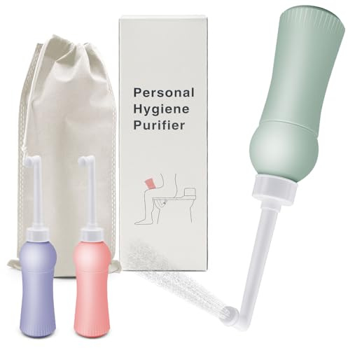 Douchette Intime Maternité 500ml avec Sac de Voyage - Bidet Portable à Bec Rétractable pour Post-Partum & Voyage, Douche Intime Périnée Hygiénique - Remplace Lingettes Humides