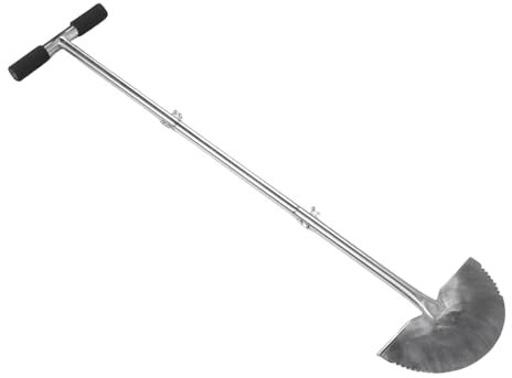 Tnfeeon Coupe-Bordures Manuel en Acier Inoxydable forgé, Coupe-Bordures Demi-Lune avec Long Manche, pour Jardin, Toutes Situations, Bordures, Bris de Glace, Ameublissement des Sols Durs