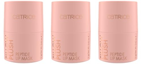 Catrice Pillow Plush Peptide Lip Mask, Nr. 010, Nude, feuchtigkeitsspendend, glättend, pflegend, natürlich, vegan, ohne Parabene, ohne Mikroplastikpartikel, Nanopartikel frei, 3er Pack (3x12g)