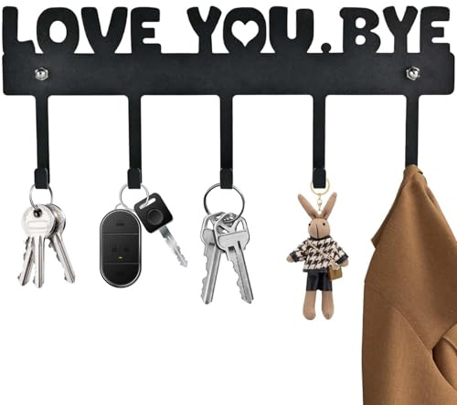 aieieii Key Holder for Wall, Beautiful Practical Key Hooks Wall Mounted with Nails Black Key Hangers for Living Room Kitchen Office Hallway Entryway Bedroom Mudroom
