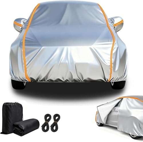 Telo Copriauto Impermeabile per Lancia Thema 2011-2014,Telo Per Auto Da Esterno Traspirante,Anti Acqua Polvere Neve Sole Freddo, con Zip Laterale v98p