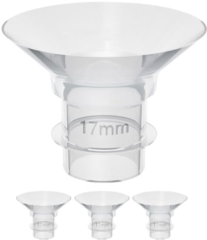 OSOLADY Inserti Flangiati in Silicone per Tiralatte Elettrico Indossabile, Kit 4 Pezzi 17mm Piccoli Inserti Flangiati di Ricambio, Accessori per Allattamento al Seno Compatibili