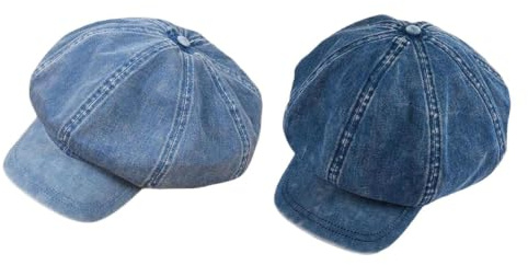 Generisch 2 gorros de globo de mezclilla para mujer y niña, suaves 8 paneles