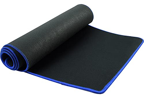 shibby Tapis de Souris Gamer XXL pour Clavier et Souris avec Broderie Bleu