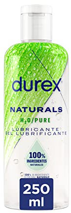 Durex Naturals H2O Lubricante, con ingredientes 100% naturales y pH fisiológico, 250 ml