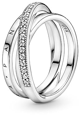 Pandora Dreifach gekreuzter Pavé-Ring 199057C01 Anillo para mujeres