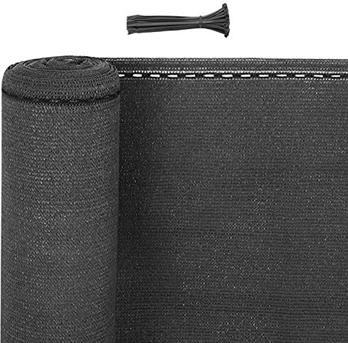 WOLTU Zaunblende Tennisblende 2x10m aus 180 g/m² HDPE, Schattiernetz Sichtschutz Windschutz Staubschutz Sonnenschutz Gewebe Netz mit Kabelbinder anthrazit