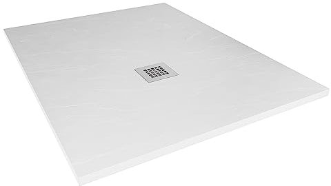 Aquabad Mineralguss Duschwanne Deluxe Classic, Rechteck 90 x 120 cm, Weiß