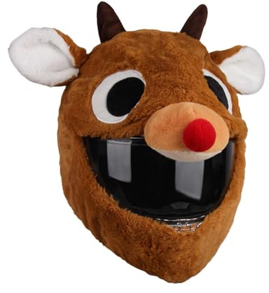 Dickly Helmet Cover Helmet Protective Cover Reindeer Shaped Protective Soft Eye Catching Style Motorbike Increase Riding Fun Cartoon