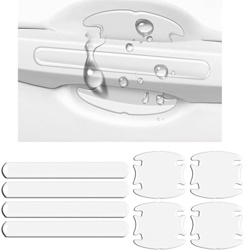 JinRui-T Universal Car Door Handle & Cup Paint Scratch Protector, 8PCS Clear Anti-Scratch Silicone Film