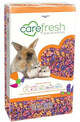 Carefresh Dust-Free Beach Party Natural Paper Small Pet Bedding with Odor Control, 23L