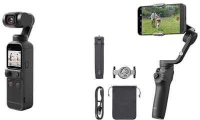 DJI Pocket 2 Creator Combo - 3 Axis Handheld Gimbal Stabilizer with 4K Camera, Ultra HD Video & OSMO Mobile 6 Smartphone Stabilizer, in Three Axis for phones, Integrated Extensible Arm