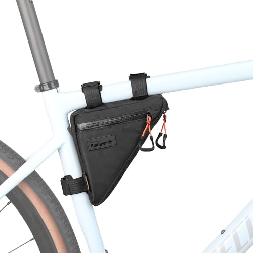 Rhinowalk Bike Frame Bag Waterproof Bike Triangle Bag 0.9L Bicycle Pouch Under Tube Professional Cycling Accessories(S)-Balck