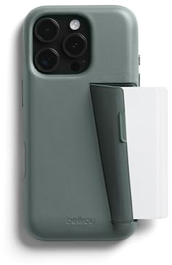 Bellroy telefonfodral – 3 kort för iPhone 16 Pro (läder iPhone-fodral, telefonplånbok) – Agave