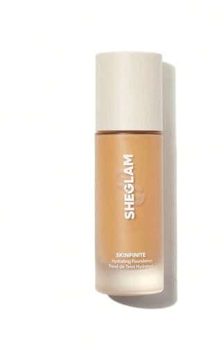 SHEGLAM Skinfinite Hydrating Foundation Flawless Dewy Foundation Hydrating Coverage Invisible Pore Concealer Pore-less Non-Greasy Lightweight Natural Soft Liquid Foundation-Butterscotch