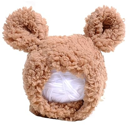 TTTLLNN Cappello a forma di orso per feste di Natale per cani da compagnia per tenere al caldo copricapo invernale Halloween Cosplay accessori