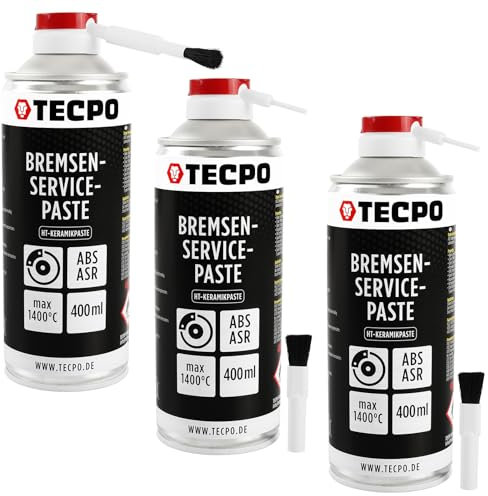 TECPO Lot de 3 pâtes de montage multi température - 400 ml - Lubrifiant permanent très résistant pour les disques de frein - Pâte anti-grincement - Pâte lubrifiante - Pâte céramique et cuivre