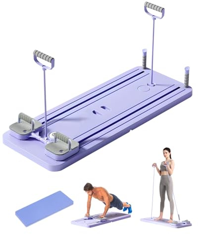 Ab Roller Board, Upgrade Multi-Functional Full-Body Workout Trainer Automatic Core Strength and Abdominal Training for Men and Women Durable Pilates Board for Home (new light purple)