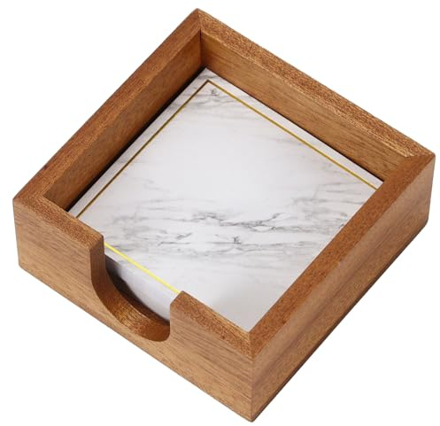 Porta blocco note in noce, organizer da scrivania in legno spesso, porta appunti portatile per ufficio, casa, design vintage, contenitore per appunti appiccicosi durevole con contenitore
