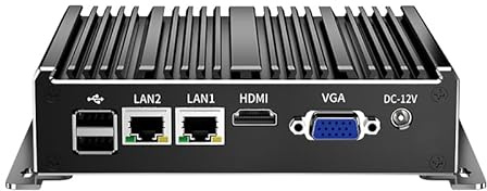 UDPTCP Fläktlös Mini-PC, Industriell PC, Minidator Dubbelkärnig N2840, 4K HD+VGA, 2Gigabit Ethernet, USB, Mini Desktop PC 2 RS232 COM, WiFi/Win10/Linux, Ingen RAM Ingen SSD (Ingen RAM Ingen SSD)