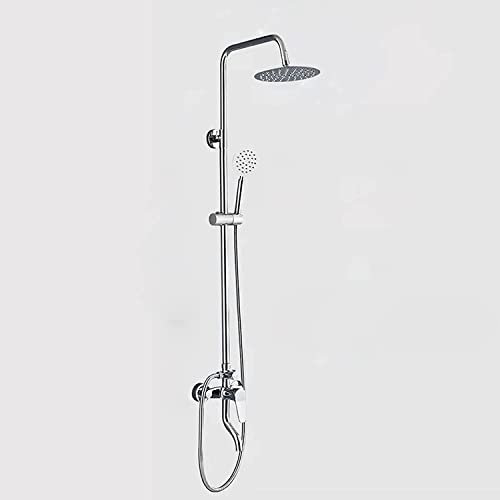 Ensemble de Robinet de Douche, système de Douche Triple Fonction chromé, avec Pomme de Douche à Effet Pluie de 8 Pouces, pulvérisateur à Main réglable et Bec de Baignoire, Accessoire de Douc