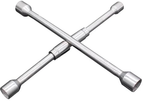 Asyduey Llave de Plegable, Herramienta de Reparación Ruedas Automóvil, 17, 19, 21 y 23 mm, Llave de Tubo Automática, Tuerca de Cambio Ajustable, Extractor de Espárragos de Neumáticos