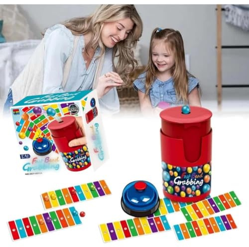 Juego de agarre rápido de cuentas, juego de bingo de color a juego, juegos de bingo de color de agarre rápido de cuentas, entrenamiento de coordinación ojo-mano, 90 cuentas y 6 tarjetas de código, (1)