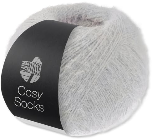 Frida's Ullhus Lana Grossa 100 g mysiga strumpor ull garn merino ny ull strumpor stickad (8 | Ljusgrå)