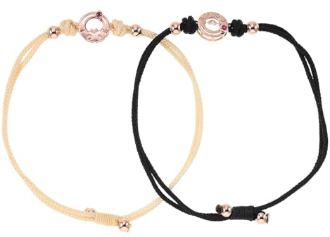 Hemobllo Bracelet Bracelet Tressé Ajustable Couple Vibrant à Distance Connecté Technologie Tactile pour Anniversaires et Engagements
