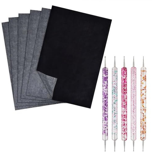 100 A4 Sheets Carbon Transfer Paper, Black Tracing Paper 8.3x11.5 in | with Embossing Stylus Set – Ideal for Artist Lettering, Sketching, Wood, Canvas, DIY Crafts & Pattern Transfer