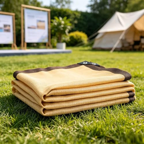 Malla Sombra Exterior 270 x 400 cm con Ojales 85% Protección Solar Toldo Vela de Sombra Transpirable, Resistencia Desgarro para Flores, Patio, Balcón, Plantas, Gallinero, Amarillo