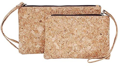 boshiho Kork Clutch Tasche, Kork Geldbörse Handtaschen Vegan Clutch Bag 2 in 1 Umweltfreundliche Schlanke Brieftasche Bleistift Stifthalter Tasche