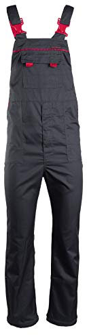 Max-Popular Salopette de travail, pantalon de jardin, pantalon de protection, pantalon de sécurité, gris, 48