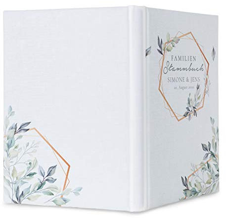 Hochzeitideal – Personalisiertes Stammbuch der Familie Nr. 507 Benita 21,0 cm x 15,0 cm - Buchbinderleinen Stammbuch Hochzeit - Familienbuch Standesamt mit 6-Fach Ringmechanik