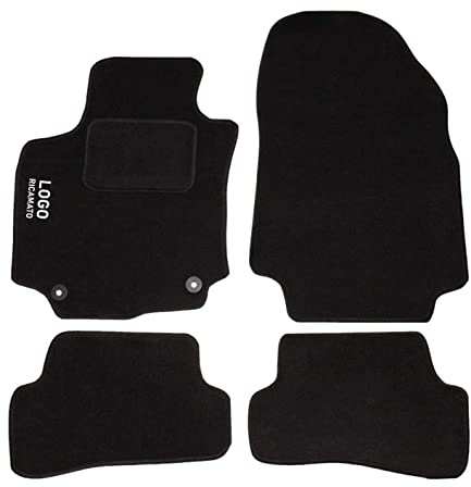 Auto Accessori Lupex | Juego de 4 Alfombrillas de Coche compatibles con Captur (2013 +) con 2 Clips de fijación | Alfombras moldeadas de moqueta con Bordado en el Lado del Conductor