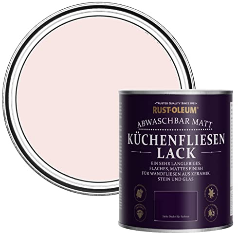 Rust-Oleum Pink water resistant Kitchen Tile Paint in Matt Finish - Strawberry Vanilla 750ml