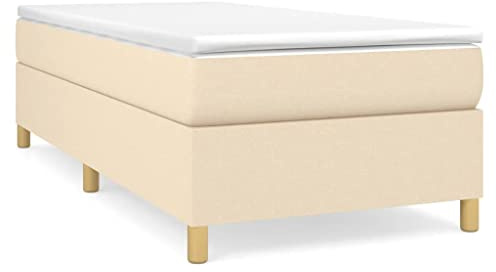 AUVYI Letto a molle imbottito letto, letti, telaio letto, camera da letto 90x200 cm crema letto tessuto letto singolo