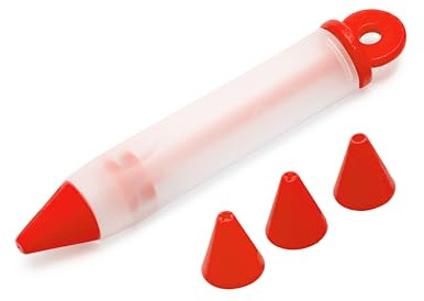 Cake Decorating Pen - Cake Icing Pen with 4 Tips - Silicone Syringe for Decorating Cake & Cookie - Cake Decorating Tools for Squeeze, Drawing Lettering Cream, Chocolate and Jam