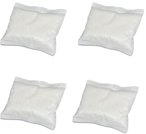 Invest Lot de 4 recharges pour déshumidificateur, granulés de 250 g dans un sac non tissé, pour la cuisine, la salle de bain, le camping, absorbeur d'humidité sans électricité, protection contre les