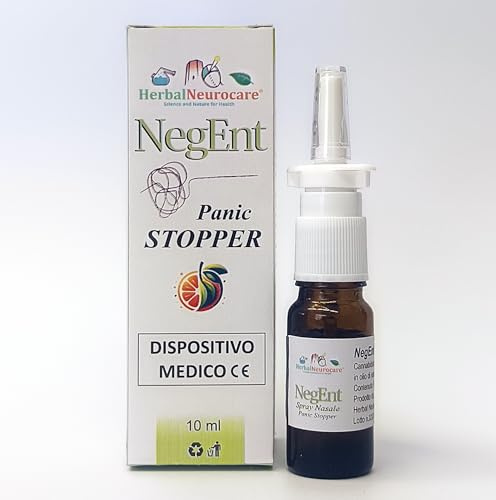 NegEnt Spray Panic Stopper – Dispositivo Medico CE Nasale con Terpenolo Micellare e Idrolato di Camomilla | 10 ml | Azione Rapida per Stati di Tensione e Ansia Improvvisa