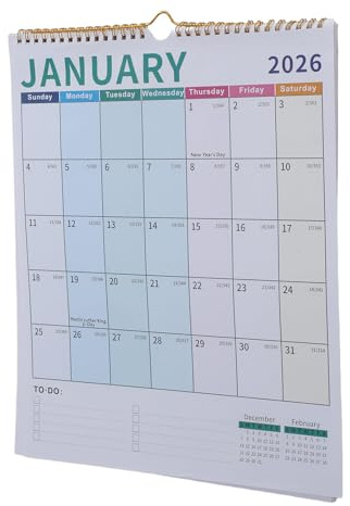 Cabilock Calendario de Pared Vertical 2026-2027 Planificador Mensual de 18 Meses con Festivos Internacionales Diseño Estético y Práctico para Oficina Hogar y Organización Escolar