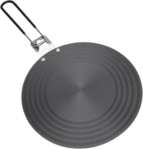 Placa Adaptadora Para Inducción | Difusor De Calor De 24 Cm Para Placas De Vitrocerámica - Disco Adaptador Con Asas Plegables Para Placas De Aluminio - Para Cocinas Domésticas Y Utensilios De