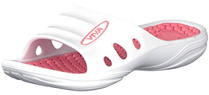 Brandsseller Chaussures Femme | Chaussures de Plage et Piscine | Chaussons | Sandales d'été | Intérieur et Extérieur | Blanc/Corail | 37 EU
