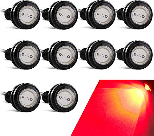 10pcs Haute Puissance 23mm 9w Oeil D'aigle Led Pour Voiture Lumière Diurne Course Moto DRL Feux de Position (Rouge)
