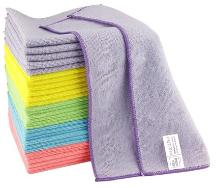 IDEA HOME Bayeta Microfibra 30 Unidades – Paños de Limpieza 30x30 cm Colores Variados – Trapos Absorbentes y Rápido Secado para Cocina Hogar Cristales Espejos Pantallas